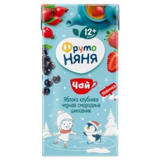 Чай ФрутоНяня Яблоко клубника черная смородина шиповник с 12 мес., 0,2 л (kastd) в магазинах Ашан