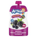 Пюре фруктовое Агуша Укрепляй-ка Яблоко черная смородина ежевика, 80 г (kastd)