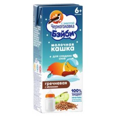 Кашка Черноголовка Бэйби готовая молочно-гречневая с яблоками с 6 мес, 200 мл (kastd) в магазинах Ашан