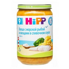 Пюре овощное HiPP Лапша с морской рыбой с овощами в сливочном соусе с 9 мес., 190 г (kastd) в магазинах Ашан