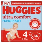 Подгузники для мальчиков Huggies Ultra Comfort 4 8-14 кг, 66 шт (kastd) Подгузники для мальчиков Huggies Ultra Comfort 4 8-14 кг, 66 шт (kastd)