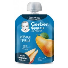 Пюре фруктовое Gerber для первого прикорма Спелая груша с 4 мес., 90 г (kastd) в магазинах Ашан