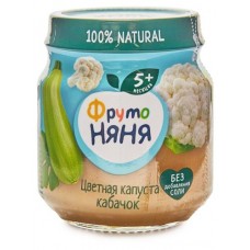 Пюре ФрутоНяня натуральное из цветной капусты и кабачков с 5 мес., 110 г (kastd) в магазинах Ашан