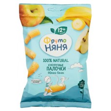 Палочки кукурузные ФрутоНяня яблоко банан с 12 мес., 20 г (kastd) в магазинах Ашан