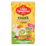 Каша безмолочная Сады Придонья 4 злака яблоко банан малина безмолочная с 6 мес., 125 г (kastd)
