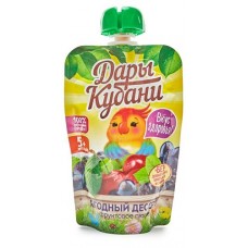 Пюре Дары Кубани из яблок вишни черноплодной рябины и черной смородины с 5 мес., 90 г (kastd) в магазинах Ашан