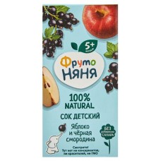 Сок ФрутоНяня из яблок и черной смородины, 200 мл (kastd) в магазинах Ашан