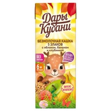 Каша безмолочная Дары Кубани 5 злаков яблоко банан клубника, 200 мл (kastd) в магазинах Ашан