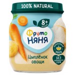 Пюре ФрутоНяня Цыпленок с рисом и овощами с 8 мес., 100 г (kastd)