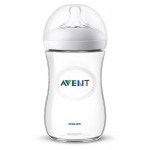 Бутылочка Avent Natural силиконовая соска с быстрым потоком 6 мес., 330 мл (kastd)