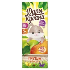 Сок Дары Кубани яблочно-грушевый осветленный с 4 месяцев, 200 мл (kastd) в магазинах Ашан