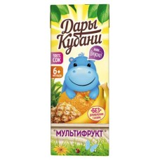 Сок Дары Кубани мультифруктовый осветленный с 4 месяцев, 200 мл (kastd) в магазинах Ашан