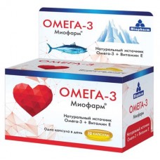 БАД Миофарм Омега 3 с витамином Е капсулы 1000 мг, 32 шт (kastd) в магазинах Ашан