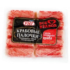 Крабовые палочки Vici с мясом натурального краба замороженные, 200 г (kastd) в магазинах Ашан
