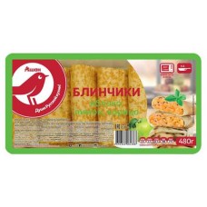 Блинчики АШАН Красная птица с яблоком, 480 г (kastd) в магазинах Ашан