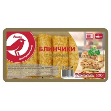 Блинчики АШАН Красная птица с курицей, 500 г (kastd) в магазинах Ашан