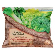 Смесь овощная Свой Урожай Смесь зеленых овощей быстрозамороженная, 400г (kastd) в магазинах Ашан