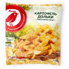 Картофельные дольки АШАН Красная птица замороженные, 700 г (kastd) в магазинах Ашан