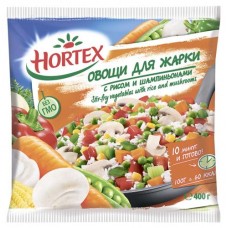Овощи для жарки Hortex с рисом и шампиньонами замороженные, 400 г (kastd) в магазинах Ашан