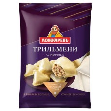 Пельмени Лoжкаревъ Трильмени сливочные, 400 г (kastd) в магазинах Ашан