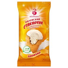 Мороженое пломбир Филевское ванильный в вафельном стаканчике БЗМЖ, 100 г (kastd) в магазинах Ашан