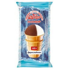 Мороженое пломбир Свитлогорье Золотая ириска двухслойное в вафельном стаканчике 15% БЗМЖ, 105 г (kastd) в магазинах Ашан