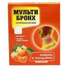 Мульти-бронх Аклен пастилки растительные со вкусом имбиря с мандарином без сахара 3250 мг, 10 шт (kastd) в магазинах Ашан