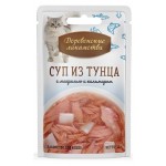 Корм для кошек Деревенские лакомства суп из тунца с кальмаром и макрелью, 35 г (kastd)