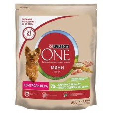 Сухой корм для собак Purina ONE с индейкой и рисом, 600 г (kastd) в магазинах Ашан