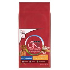 Сухой корм для собак Purina ONE с курицей и рисом, 10 кг (kastd) в магазинах Ашан