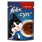 Влажный корм для кошек Felix с говядиной в соусе, 48 г (kastd)