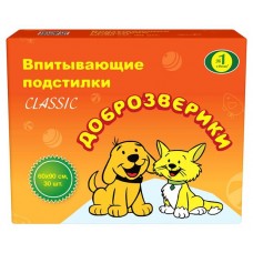 Подстилки для животных Доброзверики Classic впитывающие 60х90 см, 30 шт (kastd) в магазинах Ашан