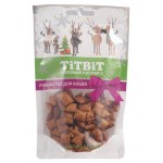 Лакомство для кошек TITBIT Хрустящие подушечки для кошек с паштетом из лосося Новогодняя коллекция, 50 г (kastd)