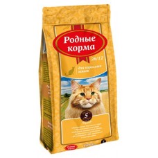 Сухой корм для взрослых кошек Родные корма курица, 2 кг (kastd) в магазинах Ашан