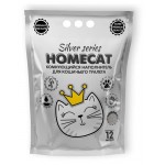 Наполнитель комкующийся HOMECAT SILVER SERIES премиум для кошачьих туалетов, 12 л (kastd)