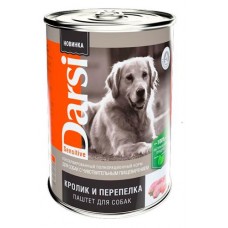 Корм консервированный для собак Darsi кролик перепелка, 410 г (kastd) в магазинах Ашан