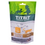 Лакомство для кошек TiTBiT Хрустящие подушечки с лососем для здоровья шерсти, 60 г (kastd)