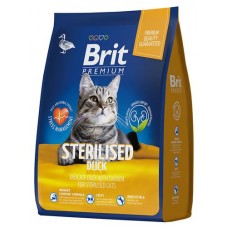 Корм для стерилизованных и кастрированных котов Brit Premium утка, 800 г (kastd) в магазинах Ашан