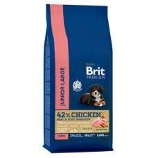 Сухой корм для щенков и молодых собак Brit Premium Junior L для крупных пород курица, 15 кг (kastd) в магазинах Ашан