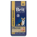 Сухой корм для собак Brit Premium Dog Adult Medium средних пород, 15 кг (kastd)