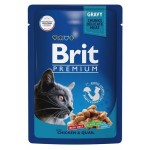 Корм для кошек Brit цыпленок и перепелка в соусе, 85 г (kastd)