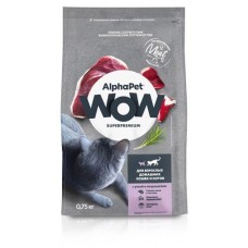 Корм сухой для кошек AlphaPet WOW утка и потрошки, 750 г (kastd) в магазинах Ашан