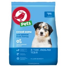 Корм сухой для щенков АШАН Красная птица говядина, 600 г (kastd) в магазинах Ашан