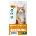 Крем-лакомство для кошек Мнямс с курицей, 4x15 г (kastd)