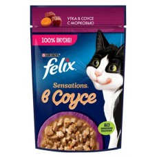 Корм влажный для кошек Felix с уткой в соусе, 75 г (kastd) в магазинах Ашан