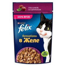 Корм влажный для кошек Felix с уткой в желе, 75 г (kastd) в магазинах Ашан