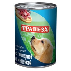 Влажный корм для щенков Трапеза с говядиной и индейкой, 350 г (kastd) в магазинах Ашан