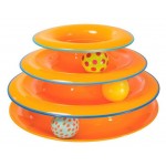 Игрушка для кошек HOMECAT трек пластиковый трехэтажный с мячиками, 24,5х12 см (kastd)