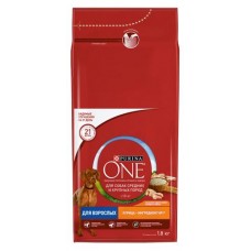 Корм для собак Purina ONE с курицей и рисом для взрослых средних и крупных пород, 1,8 кг (kastd) в магазинах Ашан