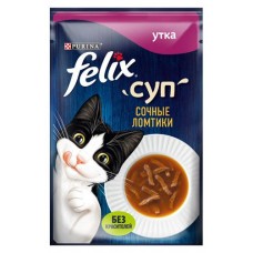 Влажный корм для кошек Felix Суп Сочные ломтики со вкусом утки, 48 г (kastd) в магазинах Ашан